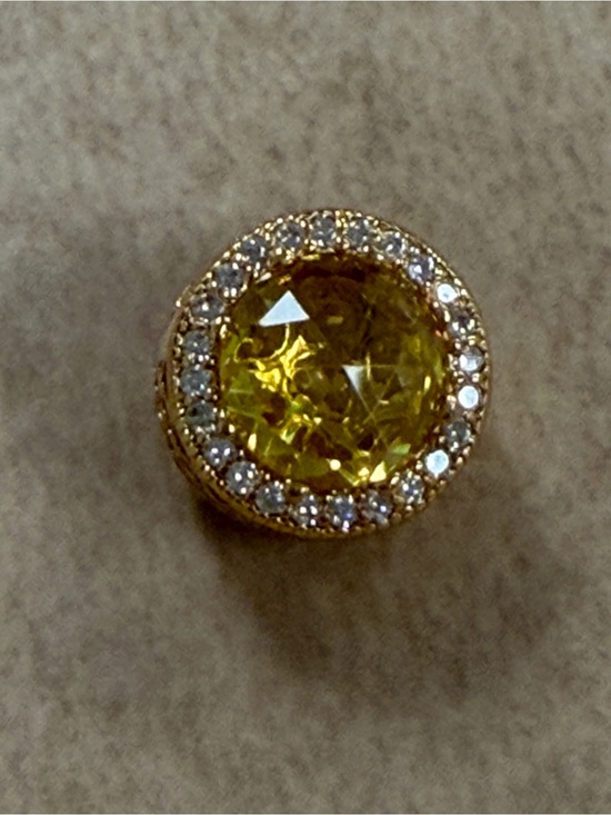 Pandora Jewelry - Pandora Gold Yellow Crystal Halo charm new no box